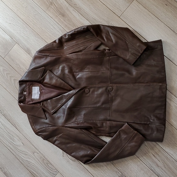 Juliet Michelle Jackets & Blazers - Juliet Michelle Brown Genuine Leather Jacket